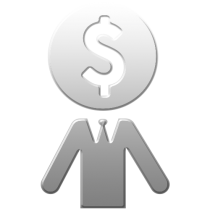illustration of of a man with a dollar sign for a head